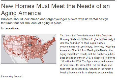 New Homes Must Meet the Needs of an Aging America, Custom Home, September 3, 2014